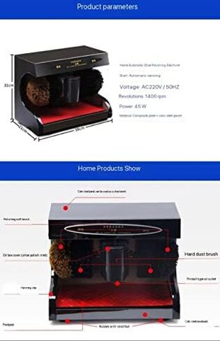 Automatic Shoe Polisher Machine - Electric Induction Polisher for Home & Commercial Use - Fast, Convenient, and Efficient Shoe Cleaning (Black) in Saudi Arabia