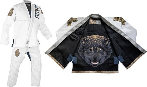 Raven Fightwear Men's Ulfhedinn Nordic Wolf Brazilian Jiu Jitsu Uniform Premium BJJ Gi in Saudi Arabia