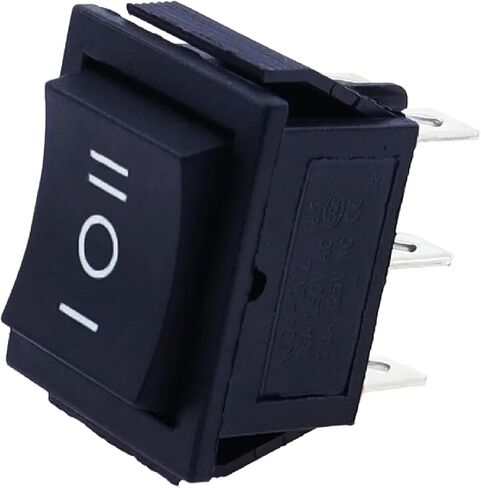 KCD4 3-Position Rocker Switch, 6-Pin Power Switch, 16A 250VAC/20A 125VAC, Black (ON-Off-ON) in Saudi Arabia