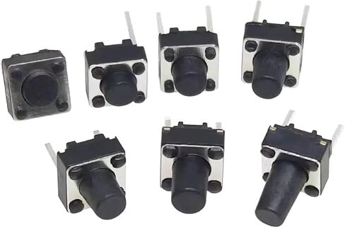 Micro Tactile Push Button Switch, 2-Pin DIP, Momentary Contact, 100-Pack (6x6x4.3) in Saudi Arabia