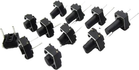Micro Tactile Push Button Switch, 2-Pin DIP, Momentary Contact, 100-Pack (6x6x4.3) in Saudi Arabia