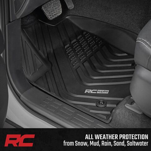 Country Country All Weather Flex Floor Flats for Toyota Land Cruiser (2024-2025)-درع أرضي مرن غير مرن ، مقاوم للماء ، مجموعة أمامية وخلفية in Saudi Arabia