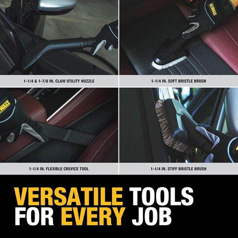 DEWALT Car Cleaning Accessory Kit, 8PCS Wet/Dry Vacuum Attachments for Efficient Cleaning, Compatible with Most Wet/Dry Vacs, DXVA13-0801 in Saudi Arabia