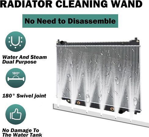 39 "Pro Claying Wand Wand Kit-Stainless Steel Cleaner Cleaner Wand مع 6 فوهات رذاذ+فرشاة فرك قابلة للفصل ومحولات مزدوجة (الماء/الهواء) ، صمام تشغيل للسيارة ، HVAC ، تنظيف المعدات الثقيلة in Kuwait