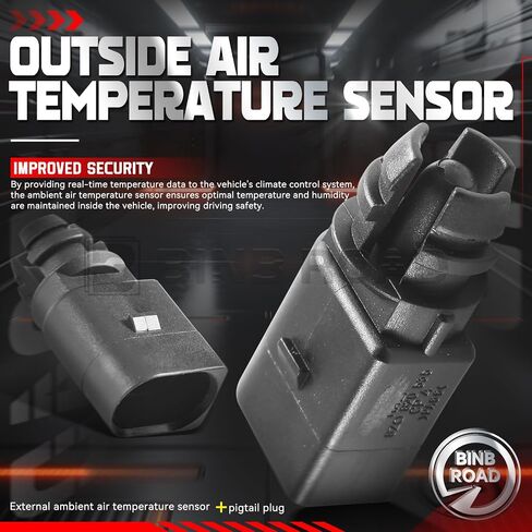 Outside Ambient Air Temperature Sensor with Plug 8Z0820535 + 1J0973702 Compatible with Audi A4 A6 A7 Q5 Q7 | VW Golf Jetta Passat in Saudi Arabia