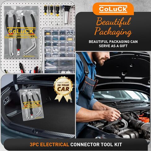 3PCS CLECTRICAL DISCLONCT CLIRS 37960،37980 CONSTRICAL CONNECTOR CHONCHENCENT CHONCHENT ، 60 درجة ، فاصل موصل كهربائي 13120 ، أداة إزالة الموصل ، أدوات كهربائية للسيارات in Kuwait