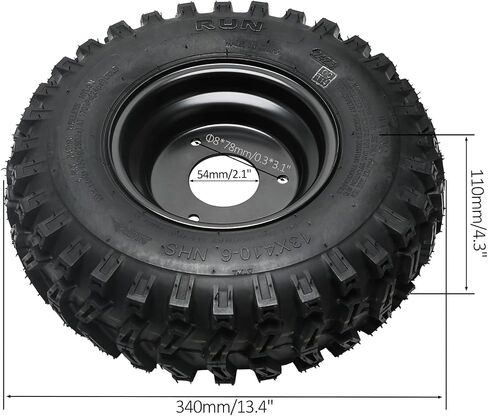 2 حزمة 13x4.10-6 مجموعة العجلات ومجموعة طقم ، إطارات النايلون التي لا أنبكر من 4 طواف مع محور محور خلفي 3-ستود 23T ل GO KART ATV ​​MINI TRACK DUEN DUEN in Saudi Arabia