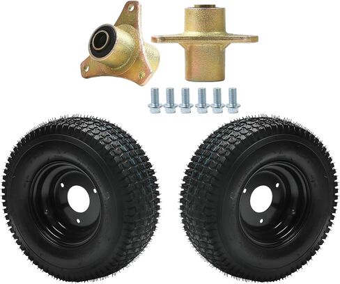13x5.00-6 '' Wheel Tyre & Rim ، 13x5.00x6 الإطار بلا أنبوب مع سبيكة فولاذية 17 مم من العجلات الأمامية لـ Go Kart Buggy Mini Bike Quad Riding Mawn Mown رباعي العجلات (يشمل مفصل التوجيه) in Saudi Arabia