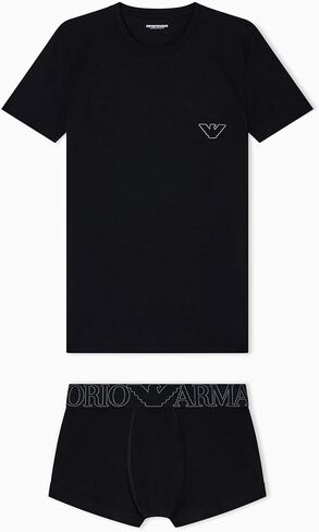 Emporio Armani Men's Mega Logo T Shirt and Trunk Set in Saudi Arabia