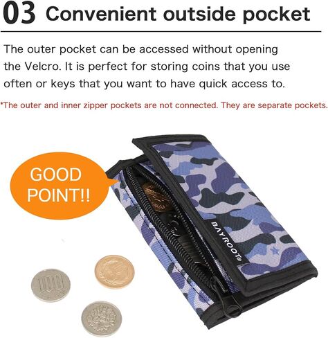 BayRoot Wallet for kids boys juniors coin purse neck strap compact lightweight camouflage (Gray) in Saudi Arabia