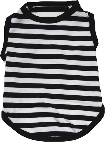 Petitebella Horizontal Stripes Puppy Dog Shirt (Red/White, Small) in Kuwait