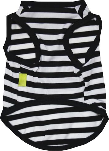 Petitebella Horizontal Stripes Puppy Dog Shirt (Red/White, Small) in Kuwait