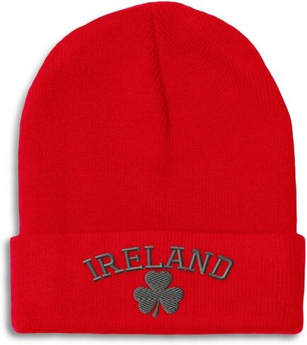 Custom Beanies for Men Ireland Shamrock Gray Irish St Patrick's Skull Cap Winter Hats for Women One Size in Saudi Arabia
