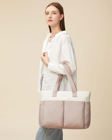 LOVEVOOK Puffer Tote Bag for Women, Lightweight Work Bag, Travel Tote Bag, Large Shoulder Handbag for Teacher, Nurse, Daily in Saudi Arabia