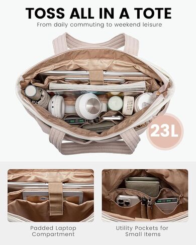 LOVEVOOK Puffer Tote Bag for Women, Lightweight Work Bag, Travel Tote Bag, Large Shoulder Handbag for Teacher, Nurse, Daily in Saudi Arabia