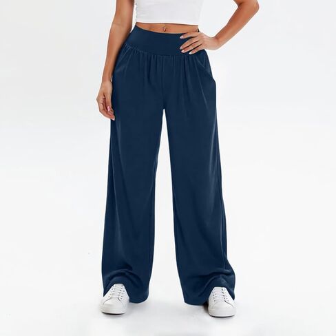 Wide Leg Yoga Pants for Women Comfy Travel Pant Loose Casual Jogger Workout Sweatpant Cozy Lounge Pajama with Pockets in Saudi Arabia