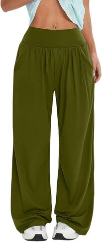 Wide Leg Yoga Pants for Women Comfy Travel Pant Loose Casual Jogger Workout Sweatpant Cozy Lounge Pajama with Pockets in Saudi Arabia