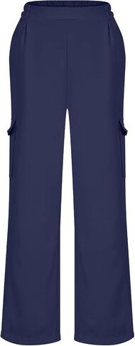 Wide Leg Cargo Pants for Women High Rise Elastic High Waist Long Pants Loose Fit Baggy Trousers with Pockets in Saudi Arabia