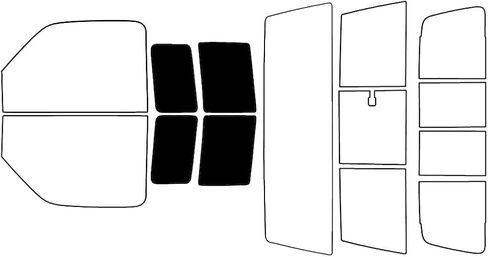 مجموعة Tint Window Window Rvinyl متوافقة مع Ford Ranger 1993-2011 - Black 20 ٪ - Ply No Bubble Film - افعل ذلك بنفسك Kupe Front Precut Kit in Kuwait