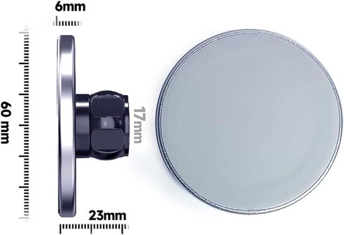 Aluminum Alloy Magnetic Mount Magnetic Base with 17mm Ball Head Hole Compatible with Iphone 14 13 12 for Magsafe Socket Mobile Phone Bracket Magnet Holder (Black) in Kuwait