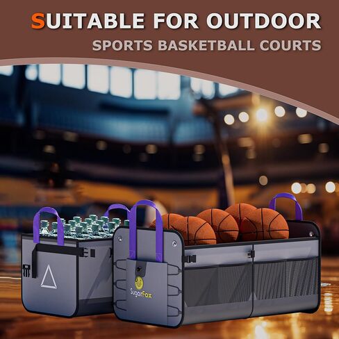 Car Trunk Organizer SUV, 84L SUV Trunk Organizer – Waterproof Foldable Modular Trunk Organizer with Mesh Pockets, Non-Slip Base, Black - M313 in Saudi Arabia