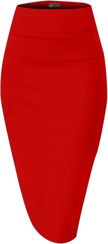 Women's Bodycon Pencil Skirt Business Casual Elegant Dressy Casual Knee Length High Waisted Midi Skirts in Saudi Arabia