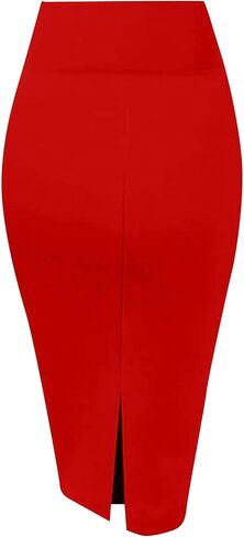 Women's Bodycon Pencil Skirt Business Casual Elegant Dressy Casual Knee Length High Waisted Midi Skirts in Saudi Arabia