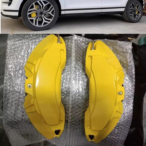 Yellow 4Pcs Aluminum Alloy Brake Caliper Covers Compatible with Range Rover/Land Rover Front &Rear Performance Automotive Accessory in Saudi Arabia