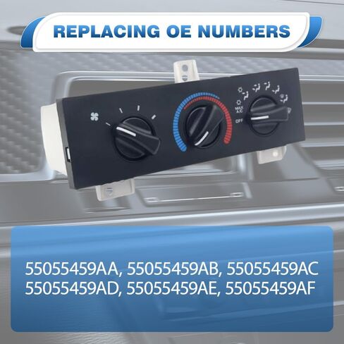 وحدة التحكم في المناخ ، 1PC CAR CAR COR CONTER CONTRY SWITCH ، متوافق مع Dodge RAM VAN 6 CYL 3.9L ، 8 CYL 5.2L ، 8 CYL 5.9L 1998-2003 55055459AE ، 55055459AF in Kuwait