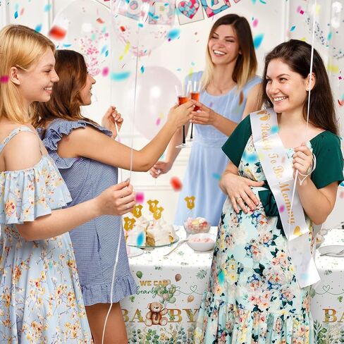 3 Packs We Can Bearly Wait Baby Shower Tablecloth Decorations Teddy Bear Table Cover Balloon Bear Plastic Tablecloth for Bear Theme Birthday Baby Shower Party Decor, 54 x 108 Inch() in Kuwait