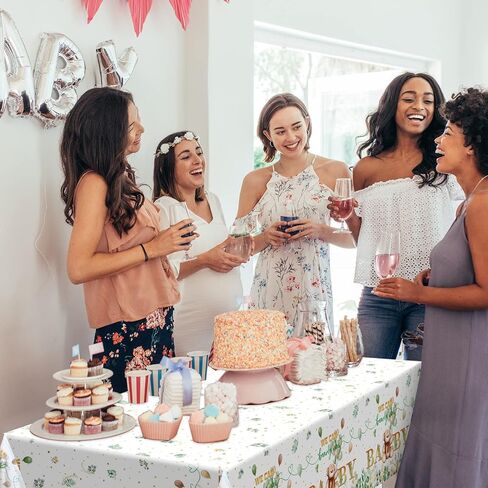 3 Packs We Can Bearly Wait Baby Shower Tablecloth Decorations Teddy Bear Table Cover Balloon Bear Plastic Tablecloth for Bear Theme Birthday Baby Shower Party Decor, 54 x 108 Inch() in Kuwait