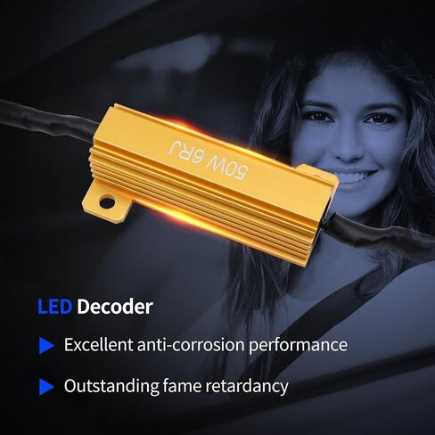 38K8F LED LED Headlight Resestor Kit متوافقة مع BMW 5Series Z3 X5 ، Jeep Grand Cherokee ، Corolla ، Camry ، Honda Accord ، A8 ، Ford Escape ، Lincoln Navigator Mark Viii ، Chevrolet Chevy Trailblazer in Kuwait