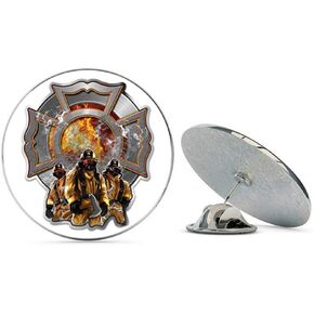 Firefighters Metal 0.75" Lapel Hat Pin Tie Tack Pinback in Saudi Arabia