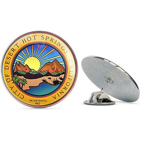 Desert Hot Springs California City Seal (Logo CA State USA) Metal 0.75 "Tabel Hat Pin Tie Tack Pinback in Kuwait