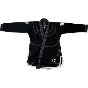 Alpha GI - Premium BJJ Kimono ، نسج اللؤلؤ المتين و RIP ، يشمل حزامًا وحقيبة أبيض in Kuwait