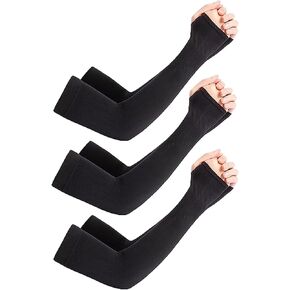 3 أزواج من أكمام الحماية من أشعة الشمس فوق البنفسجية مع فتحة إبهام وأكمام تبريد للرجال والنساء والرياضات والجولف وصيد الأسماك والقيادة in Kuwait