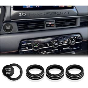 for Honda Passport 2026 Accessories, 5pcs Aluminum Alloy Knob Cover Trim Kit - Push Start & Air Conditioning (Orange) in Kuwait