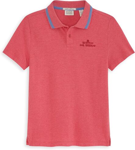 Scotch & Soda Boys' Classic Polo, Short Sleeve Collared Shirt, Embroidered Logo in Saudi Arabia