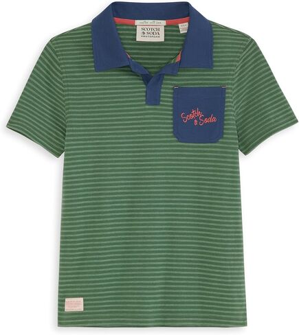 Scotch & Soda Boys' Classic Polo, Short Sleeve Collared Shirt, Embroidered Logo in Saudi Arabia