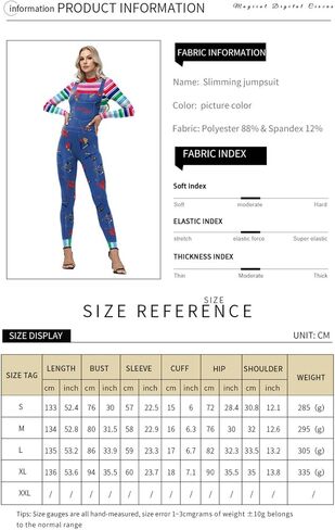 Xuan2Xuan3 Women's Halloween Bodysuit Jumpsuit Color Block Clown Cosplay Stitch Sally Costume in Saudi Arabia