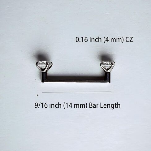 Percings الأساسي السطحي Prong-Setting 4mm CZ Titanium Tragus Tragus Jewelry 12/14/16mm Barbell in Kuwait