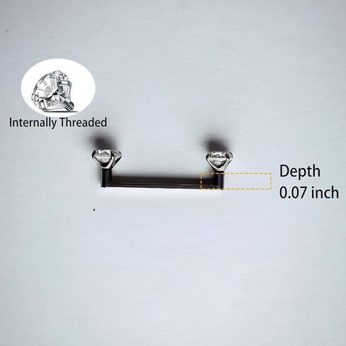 Percings الأساسي السطحي Prong-Setting 4mm CZ Titanium Tragus Tragus Jewelry 12/14/16mm Barbell in Kuwait