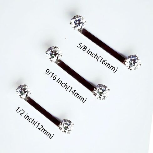Percings الأساسي السطحي Prong-Setting 4mm CZ Titanium Tragus Tragus Jewelry 12/14/16mm Barbell in Kuwait