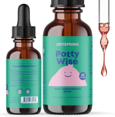 JoySpring Potty Wise Drops – Natural Constipation Relief for Kids & Toddlers – Elderberry, Licorice Root Extract, Fennel Seed & Senna – Sugar-Free Vegan Liquid Blend Supplement (1 fl oz) 30 Servings in Saudi Arabia