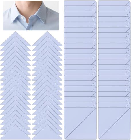 Polo Shirt Collar Stays, 120Pcs Plastic Collar Stays Self-Adhesive Inserts for Dress Shirts, No Curl Triangle Anti-Warping Edge Suitable for Men & Women Casual & Formal Wear in Kuwait