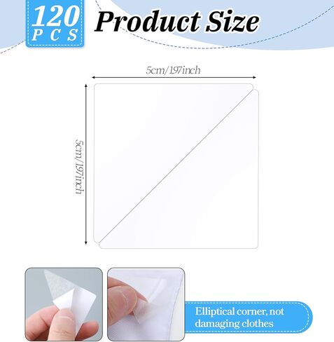 Polo Shirt Collar Stays, 120Pcs Plastic Collar Stays Self-Adhesive Inserts for Dress Shirts, No Curl Triangle Anti-Warping Edge Suitable for Men & Women Casual & Formal Wear in Kuwait