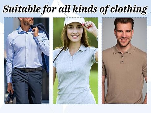 Polo Shirt Collar Stays, 120Pcs Plastic Collar Stays Self-Adhesive Inserts for Dress Shirts, No Curl Triangle Anti-Warping Edge Suitable for Men & Women Casual & Formal Wear in Kuwait