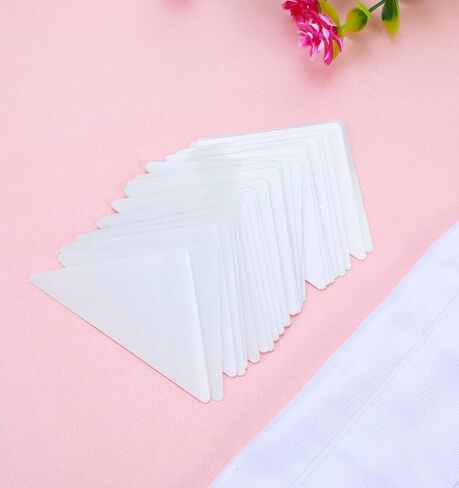 Polo Shirt Collar Stays, 120Pcs Plastic Collar Stays Self-Adhesive Inserts for Dress Shirts, No Curl Triangle Anti-Warping Edge Suitable for Men & Women Casual & Formal Wear in Kuwait