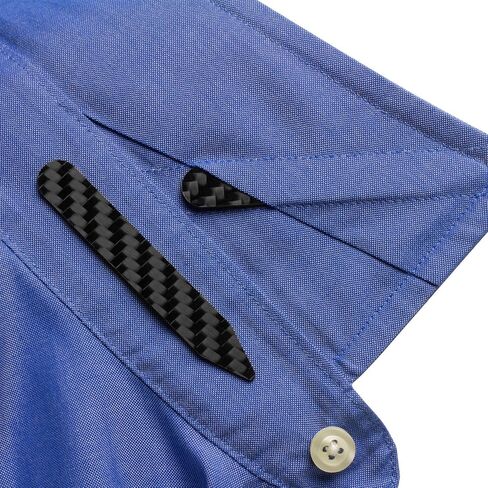 Real Carbon Fiber Collar Stays for Men - 2 Pairs (2" & 2.75") - Ultra-Thin, Travel-Friendly, Metal-Free Shirt Collar Support in Saudi Arabia