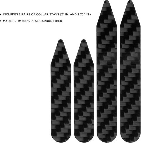 Real Carbon Fiber Collar Stays for Men - 2 Pairs (2" & 2.75") - Ultra-Thin, Travel-Friendly, Metal-Free Shirt Collar Support in Saudi Arabia